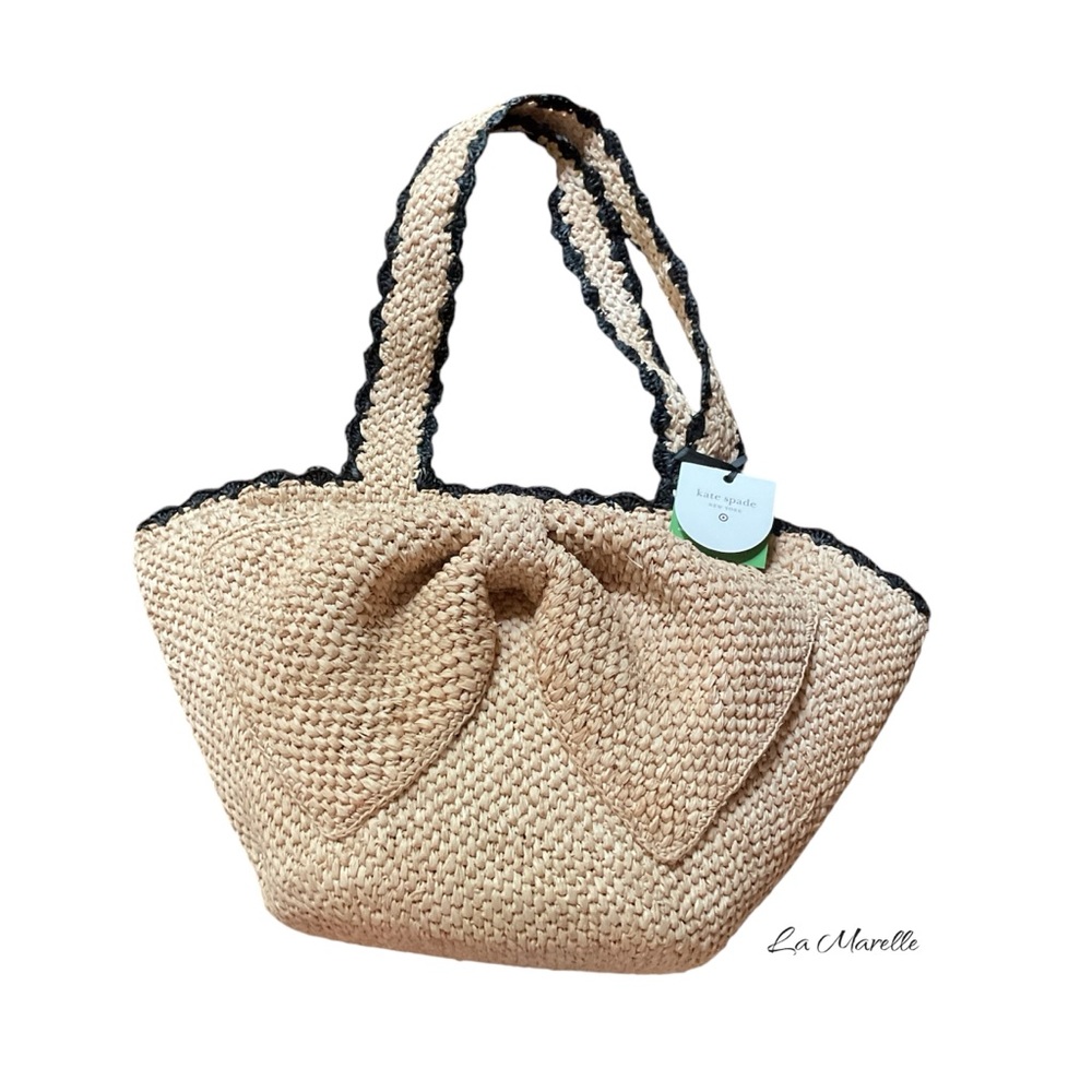 ♠️ Raffia Bow Tote Bag Natural - Kate Spade New York x Target ♠️ - Picture 7 of 9